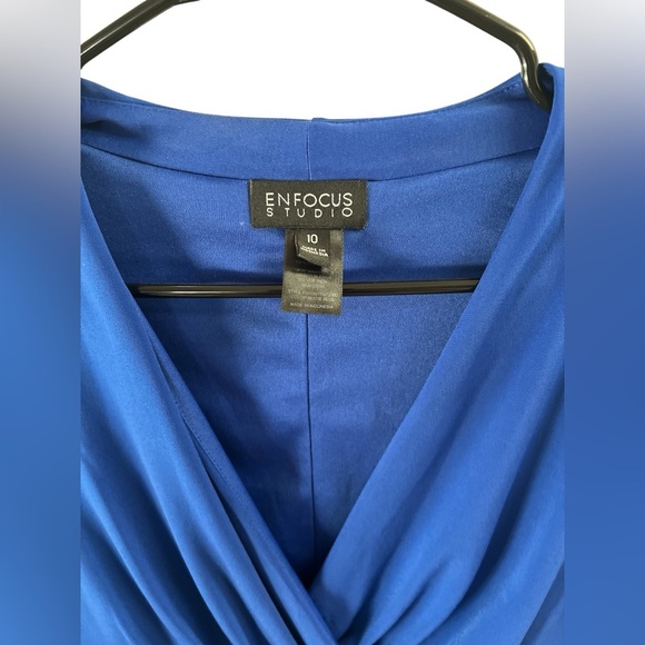 Blue classy stretchy royal blue mini dress - Picture 2 of 4